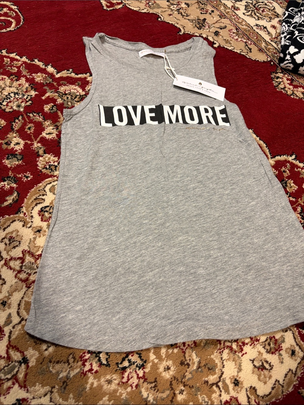 Spiritual Gangster Gray LOVE MORE Sleeveless Tank